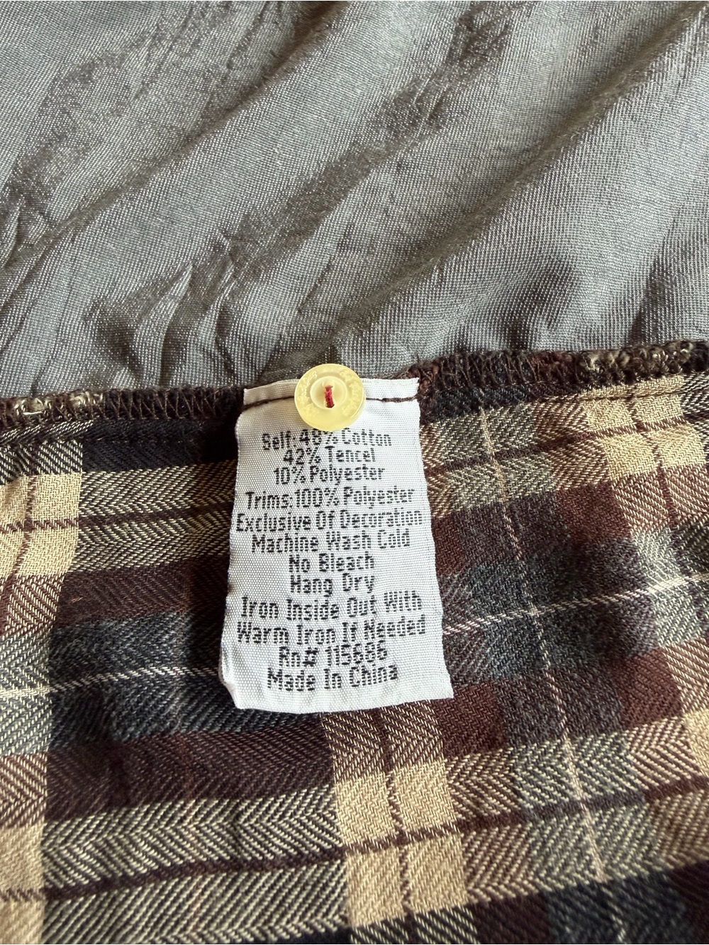 Johnny Was Workshop Plaid Embroidered Back Button Up Blouse Large - Picture 6 of 6
